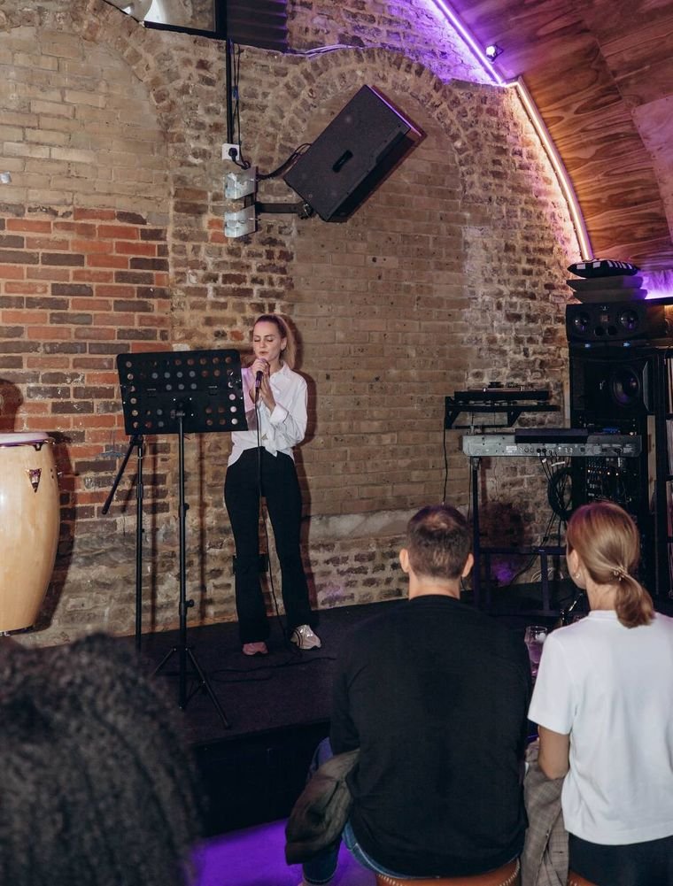 An A-VOX student performing on stage at the End of Summer concert