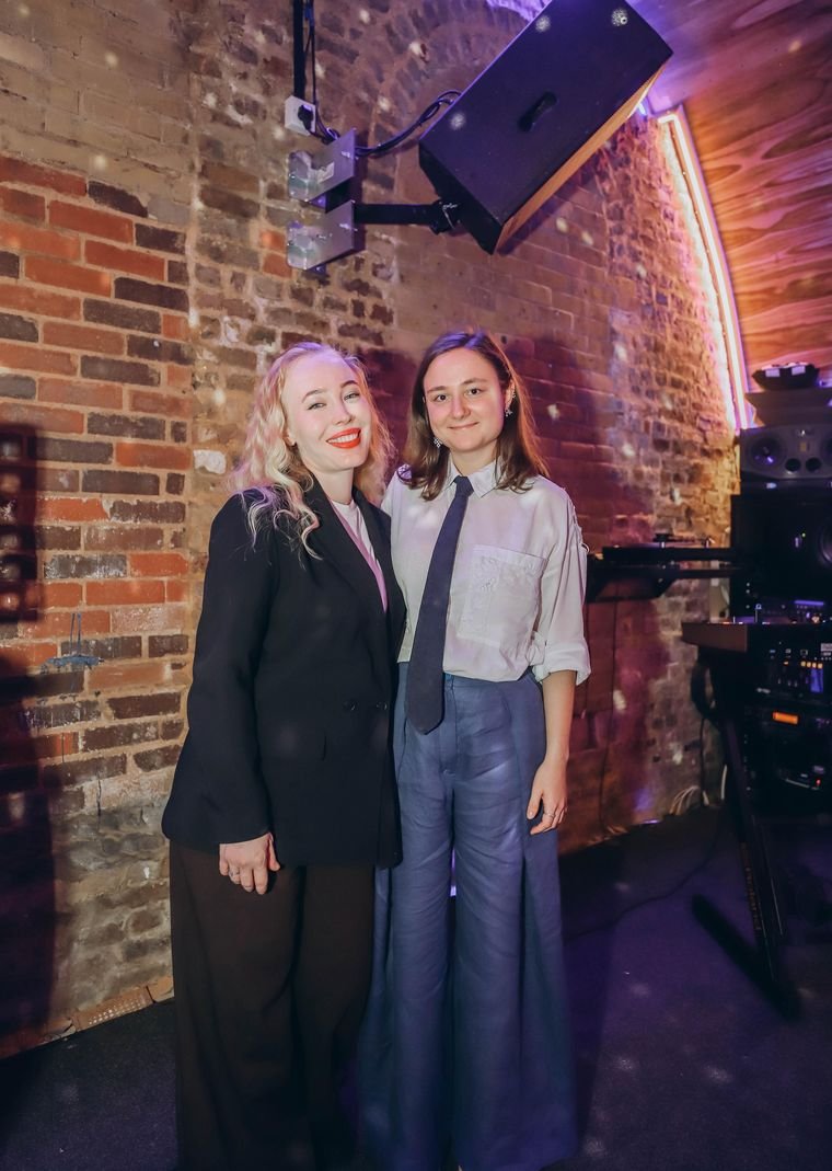 Oleksandra with a student at the End of Summer concert